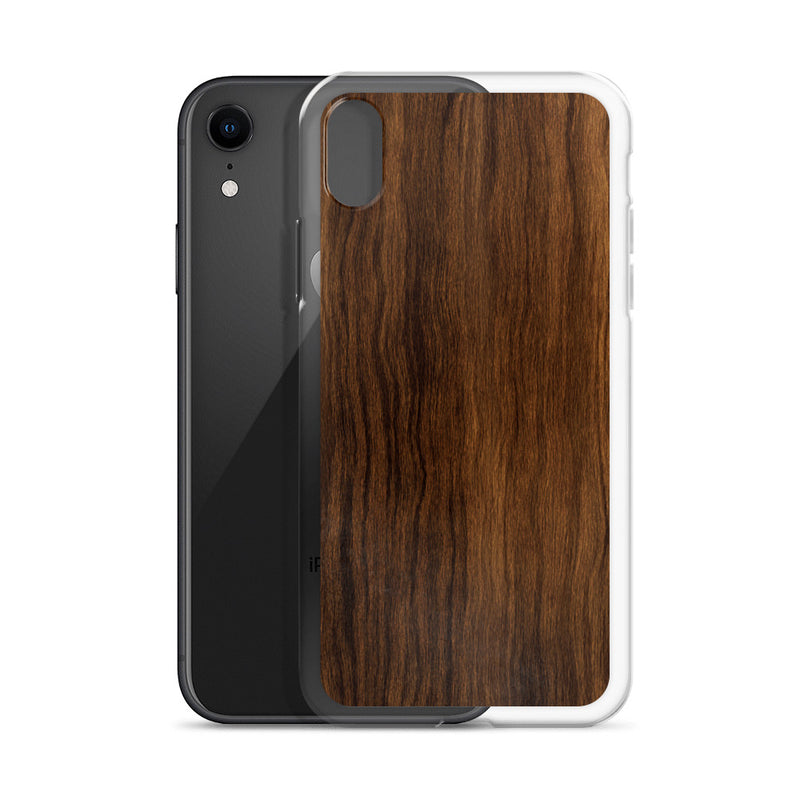 Load image into Gallery viewer, Dark Brown Wood iPhone Clear Thin Case CREATIVETECH
