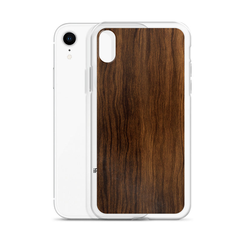 Load image into Gallery viewer, Dark Brown Wood iPhone Clear Thin Case CREATIVETECH
