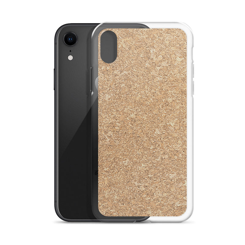 Load image into Gallery viewer, Light Brown Cork Wood iPhone Clear Thin Case CREATIVETECH
