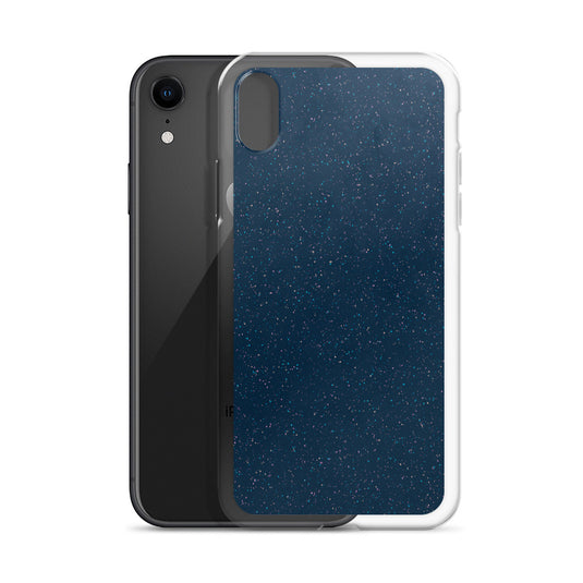 Deep Blue Speckled iPhone Clear Thin Case CREATIVETECH