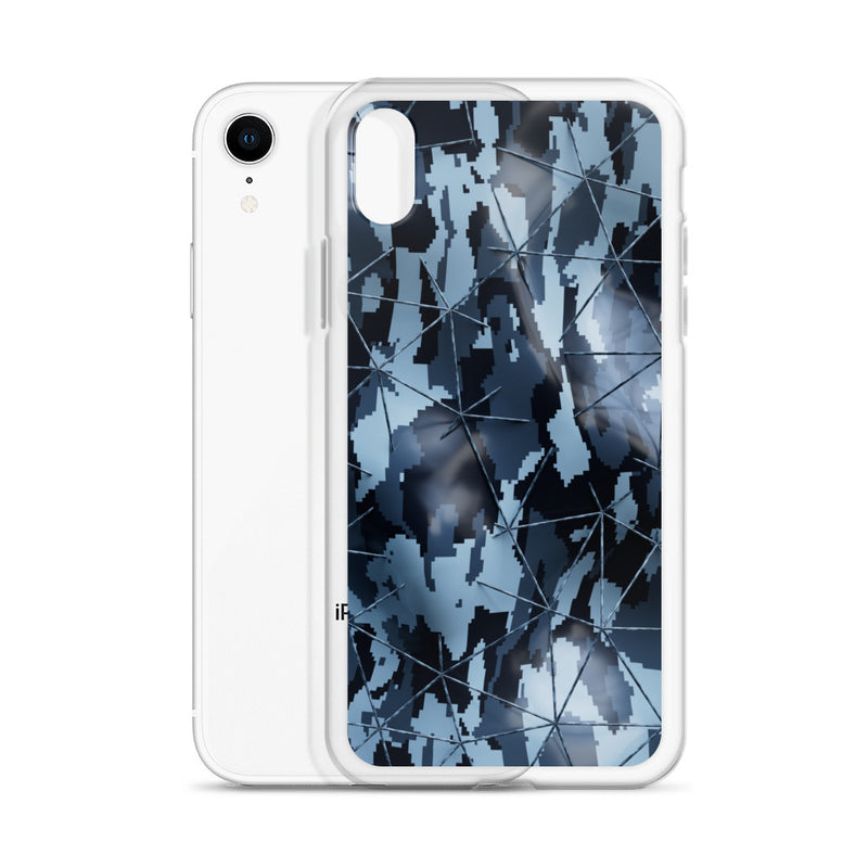 Load image into Gallery viewer, Dark Grey Military Camouflage Tech Polygon iPhone Clear Thin Case CREATIVETECH