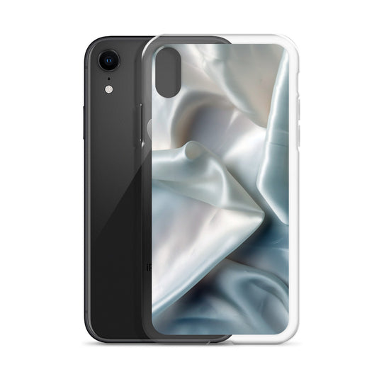 White Satin Pearl Cloth iPhone Clear Thin Case CREATIVETECH