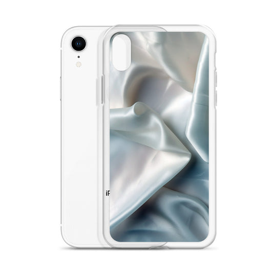 White Satin Pearl Cloth iPhone Clear Thin Case CREATIVETECH