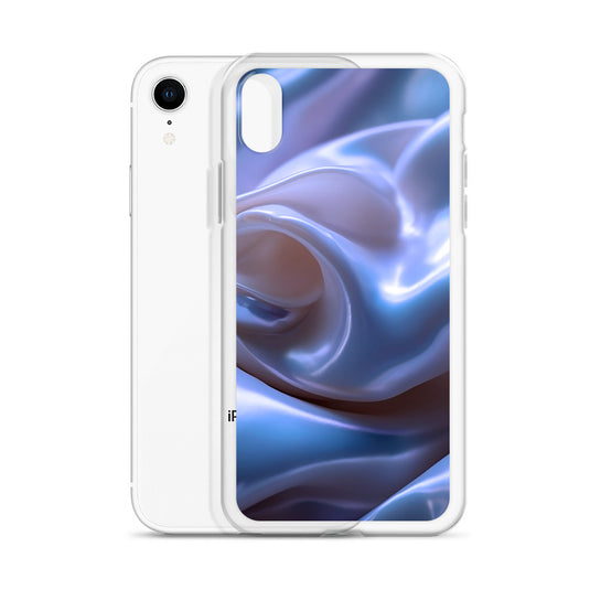 Blue Satin Pearl Cloth iPhone Clear Thin Case CREATIVETECH