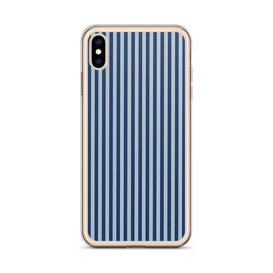 Marine Blue Ribbed iPhone Clear Thin Case CREATIVETECH