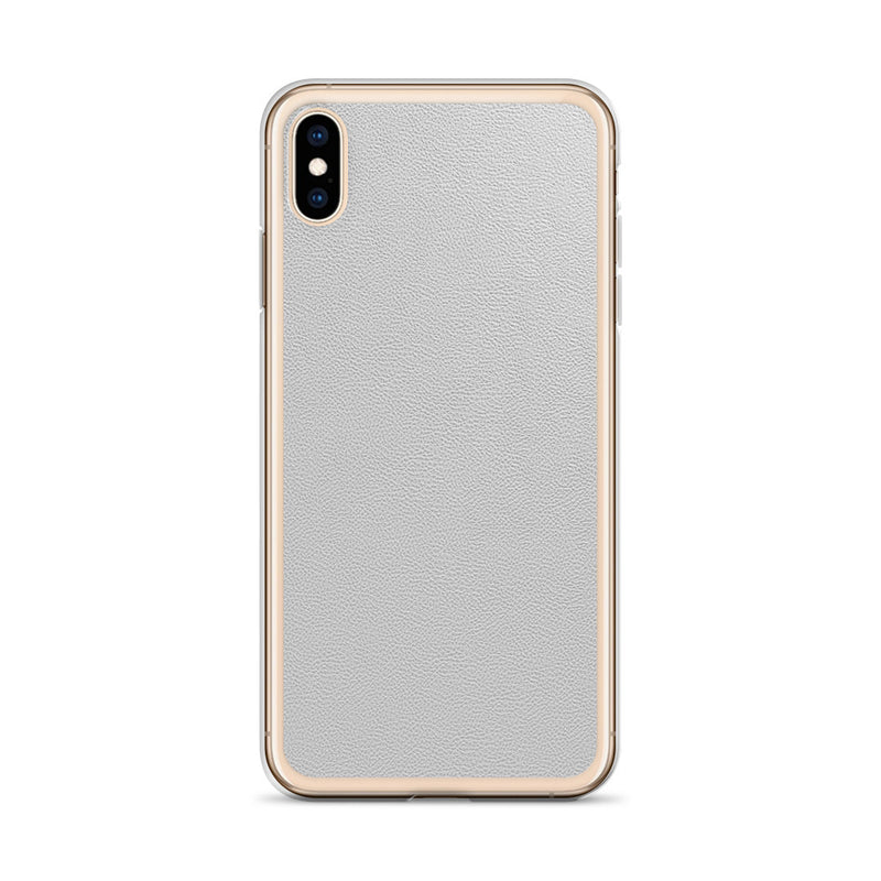 Load image into Gallery viewer, White Leather iPhone Clear Thin Case CREATIVETECH
