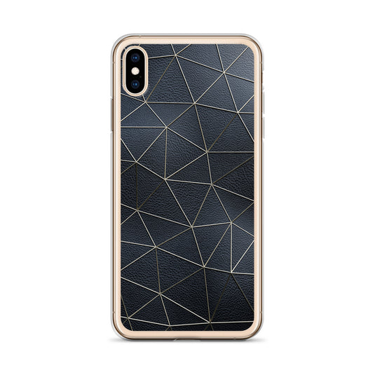 Golden Polygon Black Leather iPhone Clear Thin Case CREATIVETECH