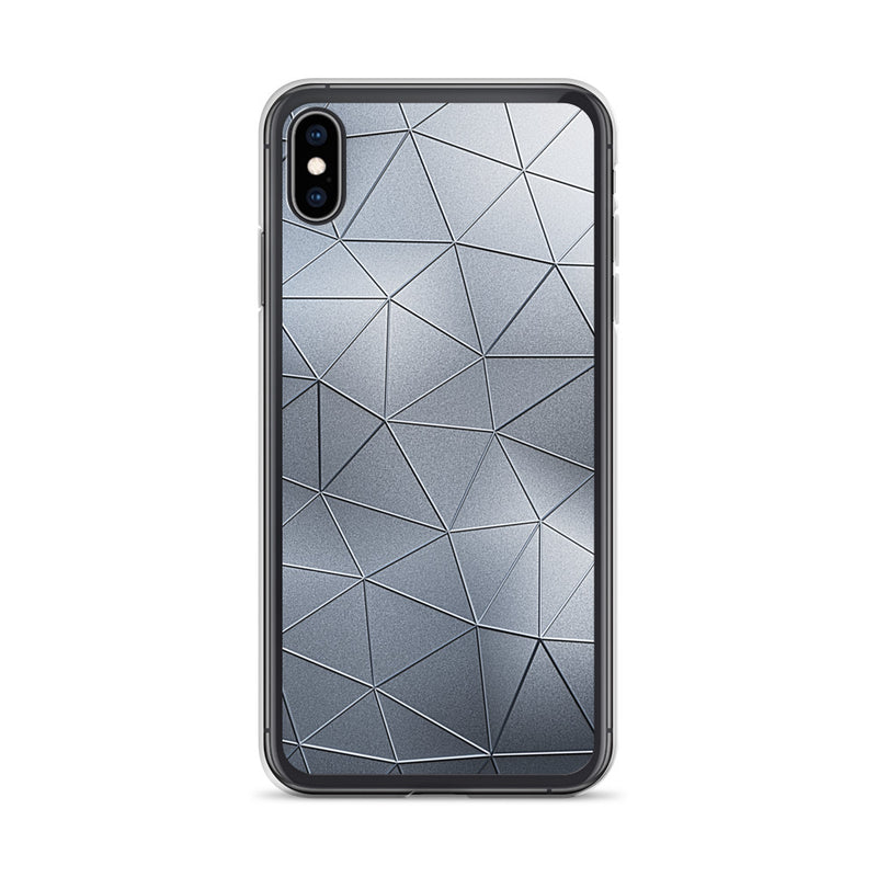 Load image into Gallery viewer, Silver Metal Polygon iPhone Clear Thin Case CREATIVETECH
