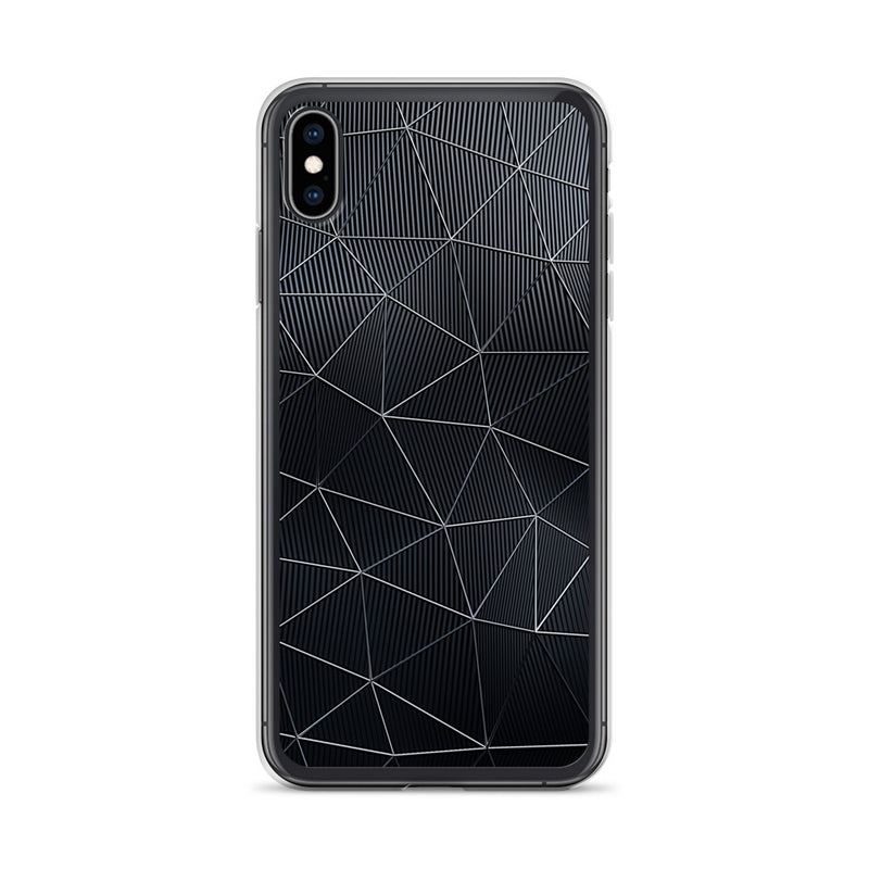 Load image into Gallery viewer, Silver Polygon Carbon Fiber iPhone Clear Thin Case CREATIVETECH
