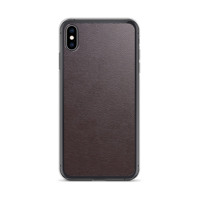 Load image into Gallery viewer, Dark Brown Leather iPhone Clear Thin Case CREATIVETECH
