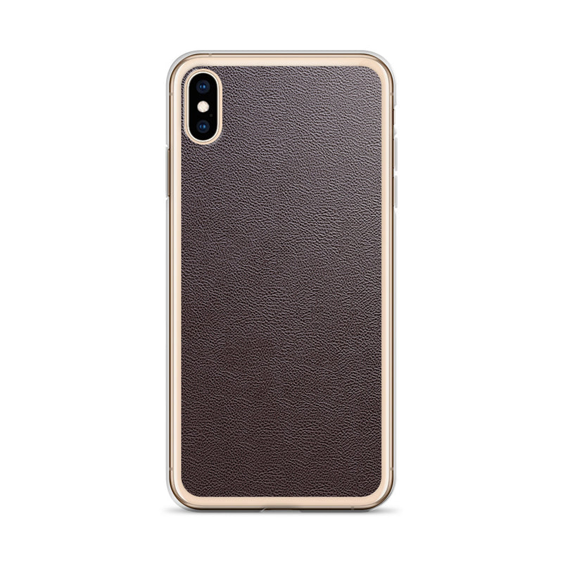 Load image into Gallery viewer, Dark Brown Leather iPhone Clear Thin Case CREATIVETECH
