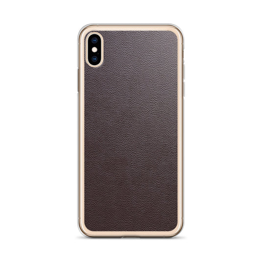 Dark Brown Leather iPhone Clear Thin Case CREATIVETECH