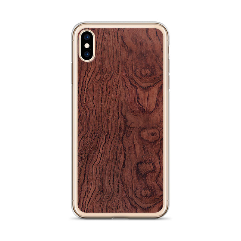 Load image into Gallery viewer, Bubinga Brown Wood iPhone Clear Thin Case CREATIVETECH
