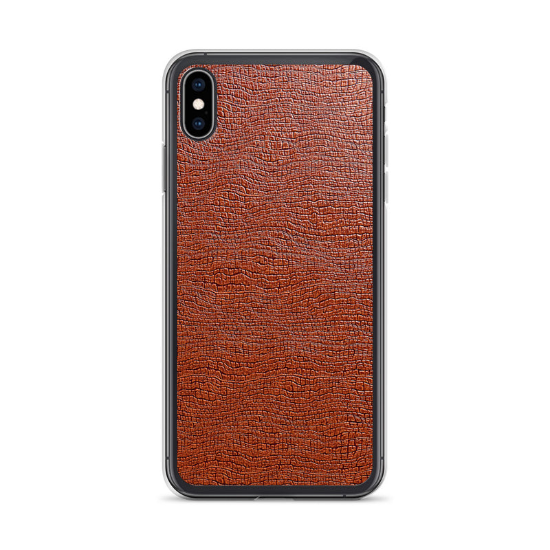 Load image into Gallery viewer, Exotic Brown Leather iPhone Clear Thin Case CREATIVETECH