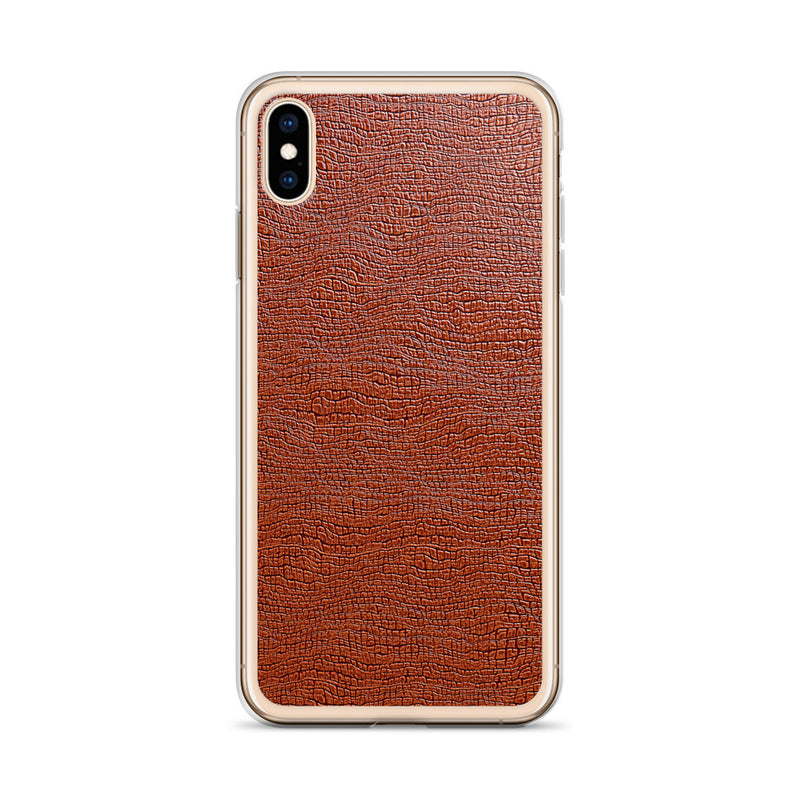 Load image into Gallery viewer, Exotic Brown Leather iPhone Clear Thin Case CREATIVETECH
