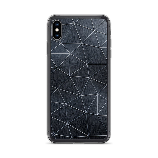 Silver Polygon Black Leather iPhone Clear Thin Case CREATIVETECH