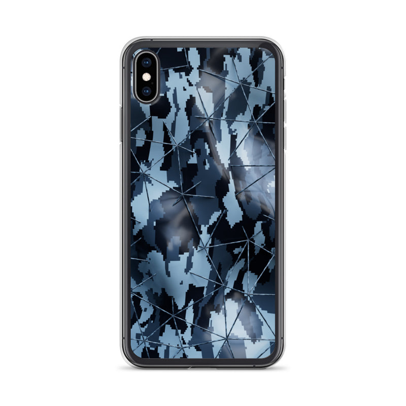 Load image into Gallery viewer, Dark Grey Military Camouflage Tech Polygon iPhone Clear Thin Case CREATIVETECH