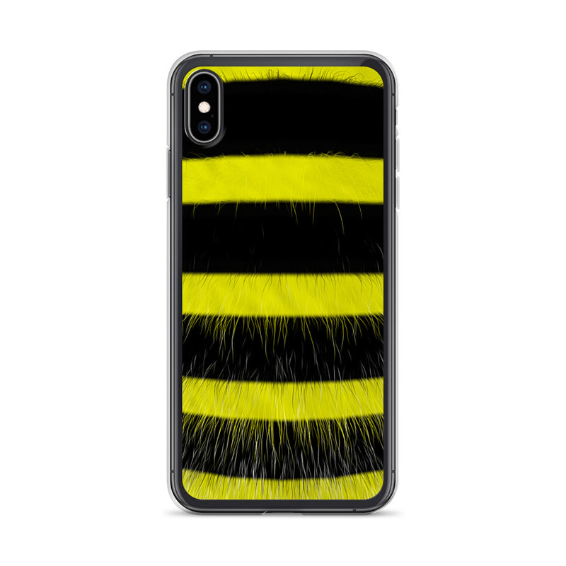 Load image into Gallery viewer, Fluffy Bee Yellow Black iPhone Clear Thin Case CREATIVETECH