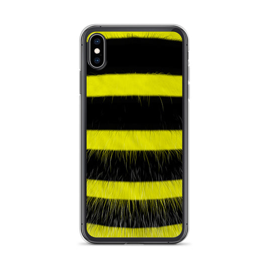 Fluffy Bee Yellow Black iPhone Clear Thin Case CREATIVETECH