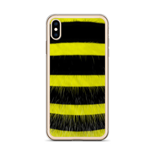 Fluffy Bee Yellow Black iPhone Clear Thin Case CREATIVETECH