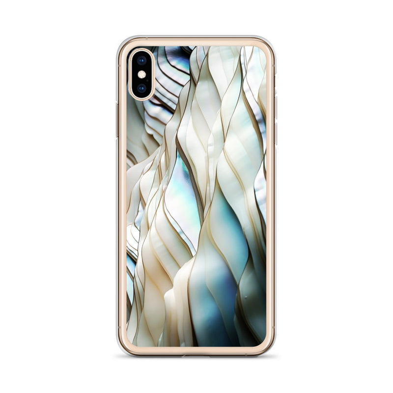 Load image into Gallery viewer, Cream Blue White Pearl iPhone Clear Thin Case CREATIVETECH
