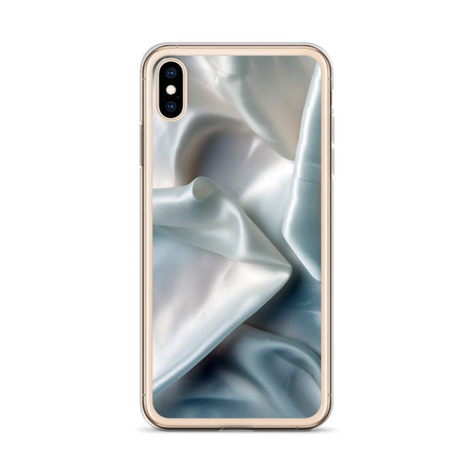 White Satin Pearl Cloth iPhone Clear Thin Case CREATIVETECH