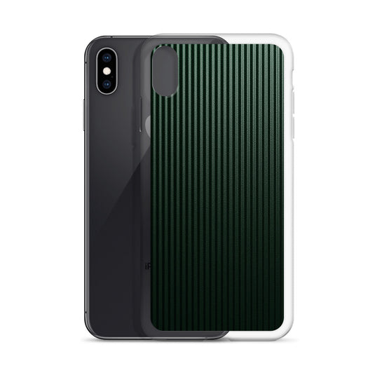 Dark Green Striped Carbon Fiber iPhone Clear Thin Case CREATIVETECH