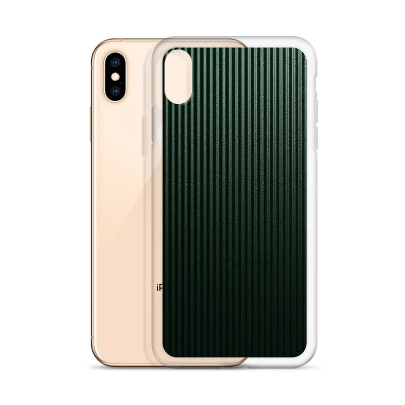 Load image into Gallery viewer, Dark Green Striped Carbon Fiber iPhone Clear Thin Case CREATIVETECH