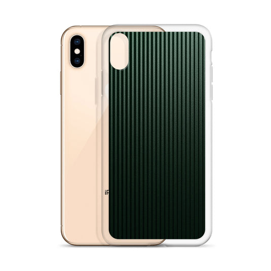 Dark Green Striped Carbon Fiber iPhone Clear Thin Case CREATIVETECH