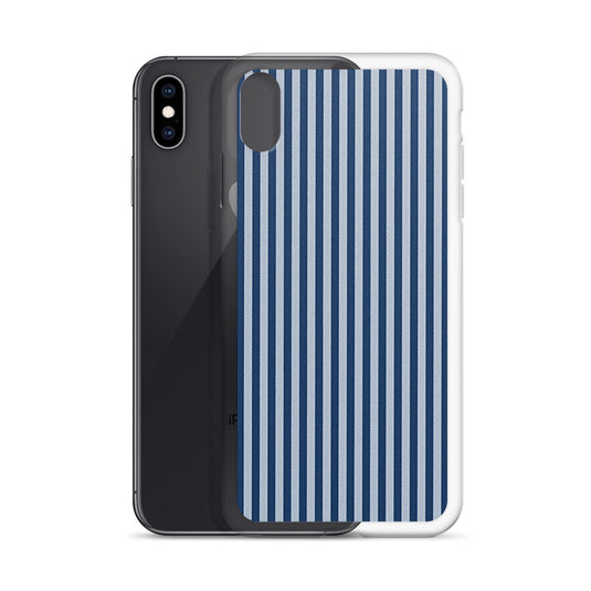 Marine Blue Ribbed iPhone Clear Thin Case CREATIVETECH