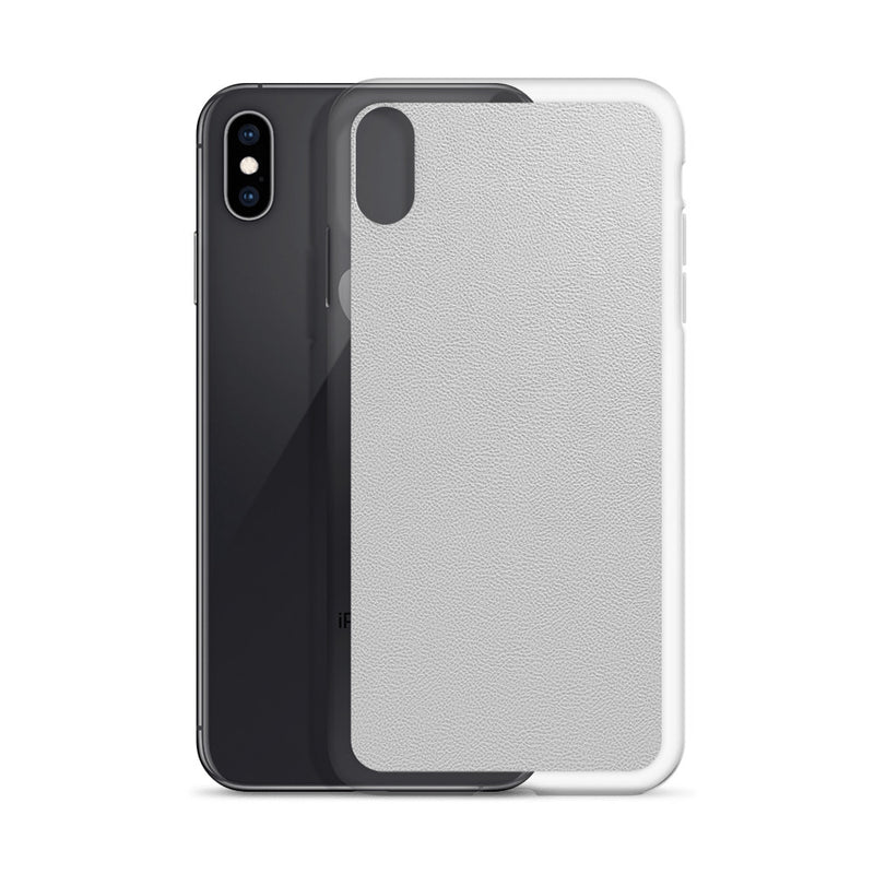 Load image into Gallery viewer, White Leather iPhone Clear Thin Case CREATIVETECH
