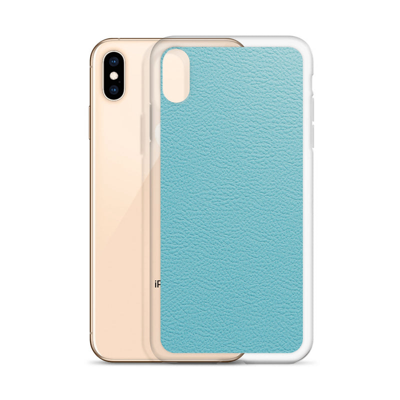 Load image into Gallery viewer, Mint Green Leather iPhone Clear Thin Case CREATIVETECH