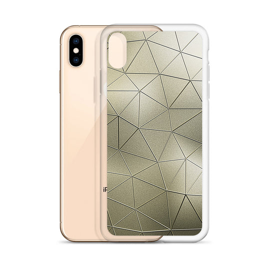 Golden Metal Polygon iPhone Clear Thin Case CREATIVETECH