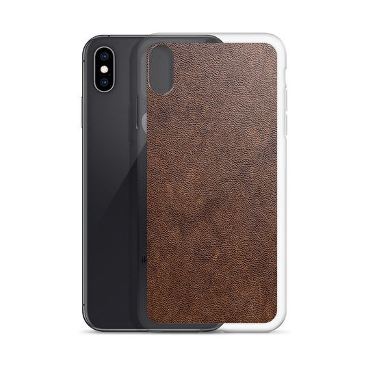 Light Brown Leather iPhone Clear Thin Case CREATIVETECH