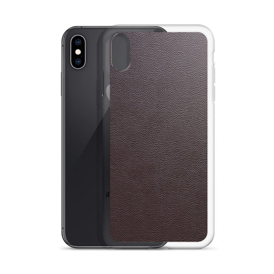 Dark Brown Leather iPhone Clear Thin Case CREATIVETECH