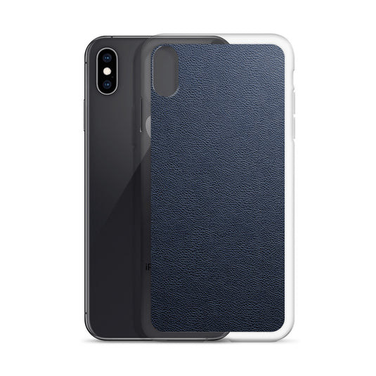 Dark Blue Leather iPhone Clear Thin Case CREATIVETECH