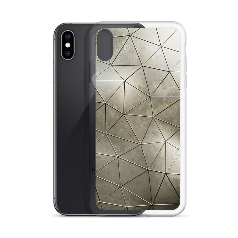 Load image into Gallery viewer, Aged Gold Polygon iPhone Clear Thin Case CREATIVETECH
