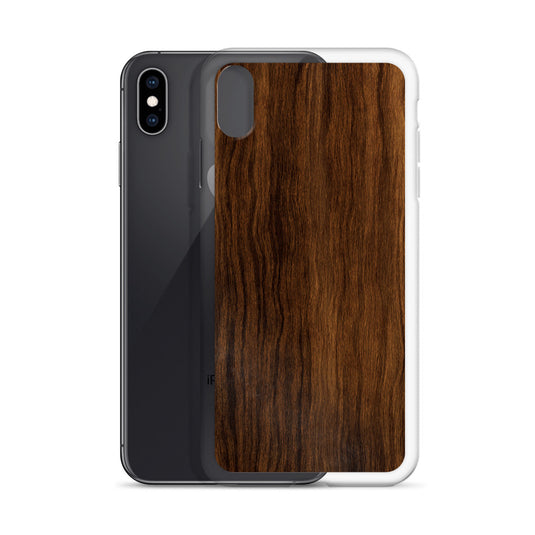 Dark Brown Wood iPhone Clear Thin Case CREATIVETECH