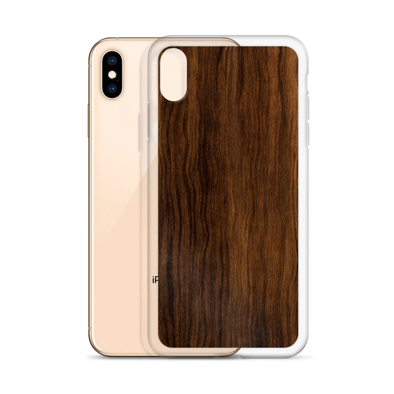 Load image into Gallery viewer, Dark Brown Wood iPhone Clear Thin Case CREATIVETECH
