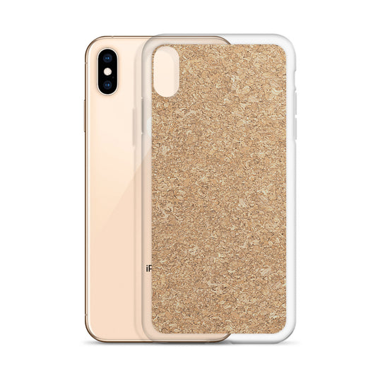 Light Brown Cork Wood iPhone Clear Thin Case CREATIVETECH