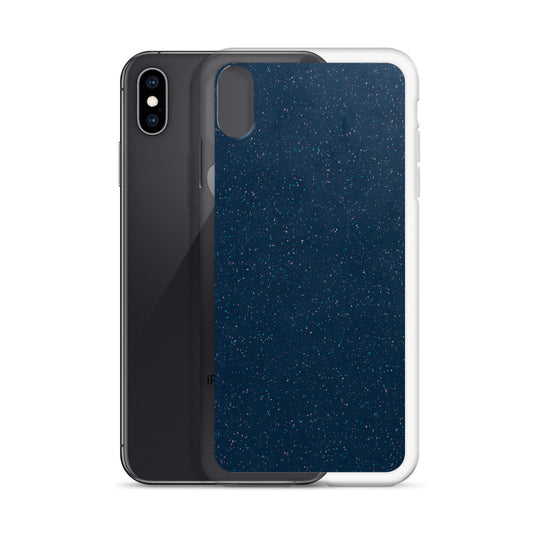 Deep Blue Speckled iPhone Clear Thin Case CREATIVETECH