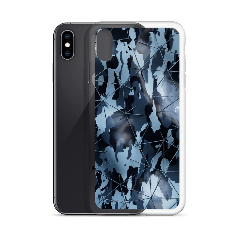 Load image into Gallery viewer, Dark Grey Military Camouflage Tech Polygon iPhone Clear Thin Case CREATIVETECH