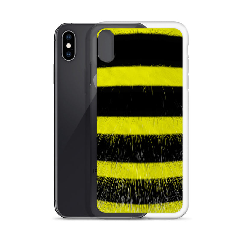 Load image into Gallery viewer, Fluffy Bee Yellow Black iPhone Clear Thin Case CREATIVETECH
