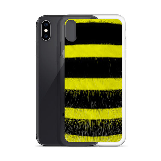 Fluffy Bee Yellow Black iPhone Clear Thin Case CREATIVETECH