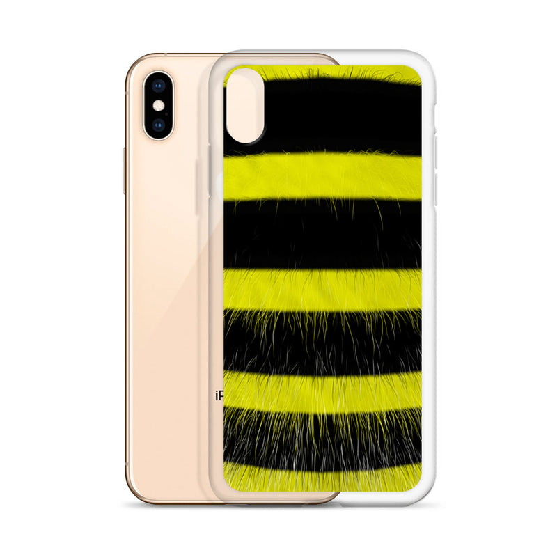 Load image into Gallery viewer, Fluffy Bee Yellow Black iPhone Clear Thin Case CREATIVETECH