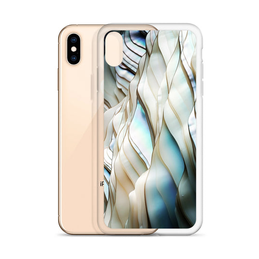Cream Blue White Pearl iPhone Clear Thin Case CREATIVETECH