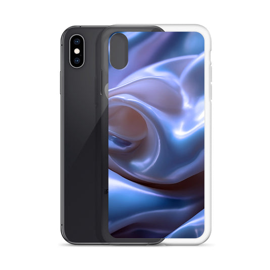 Blue Satin Pearl Cloth iPhone Clear Thin Case CREATIVETECH