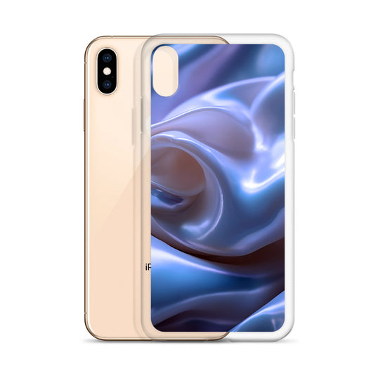 Blue Satin Pearl Cloth iPhone Clear Thin Case CREATIVETECH
