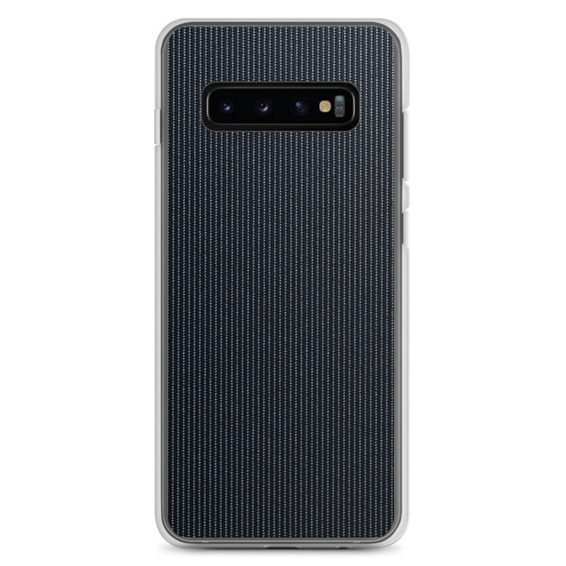 Load image into Gallery viewer, Dark Grey Fiber Textile Samsung Clear Thin Case CREATIVETECH
