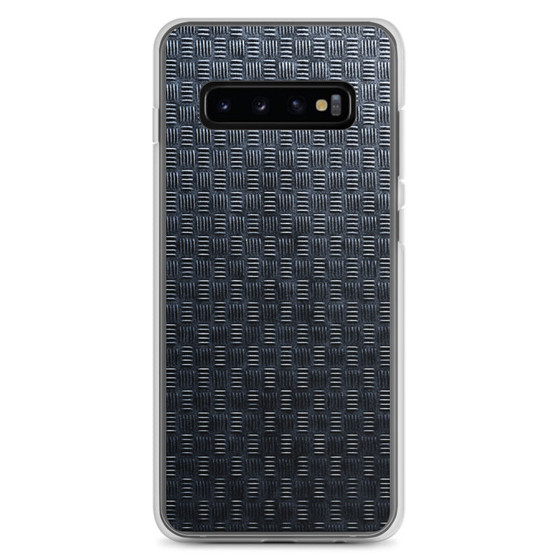 Load image into Gallery viewer, Dark Grey Subway Grid Metal Samsung Clear Thin Case CREATIVETECH
